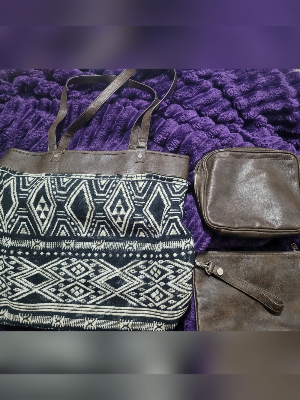 Thirty-One Reversible Tote, Rubie Mini And Organizing Pouch.